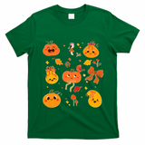 Cute Autumn Fall Pumpkins Ribbons Bows T-Shirt - Irish Green