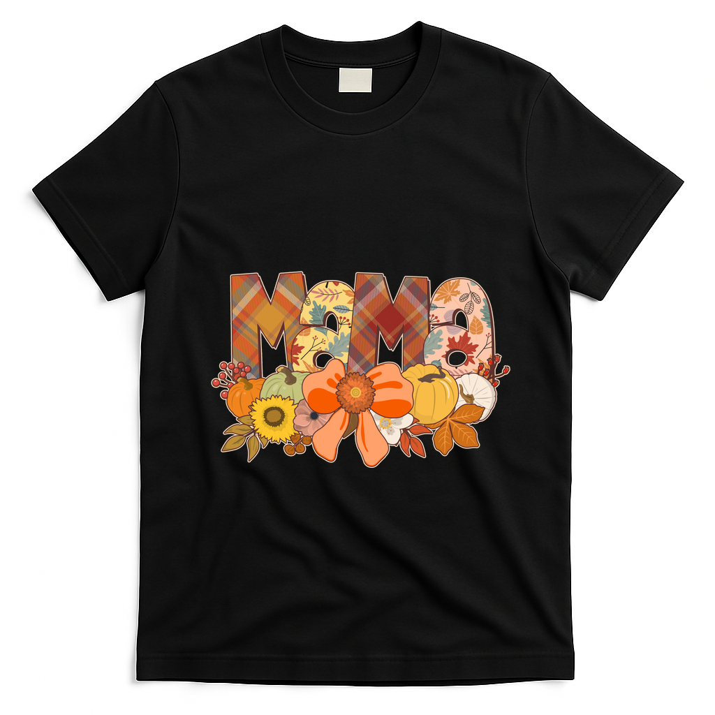 Cute Autumn Mama Fall Lover T-Shirt - Black