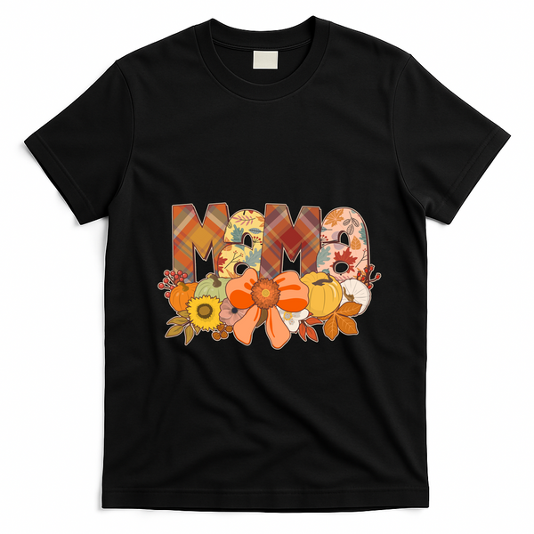 Cute Autumn Mama Fall Lover T-Shirt - Black