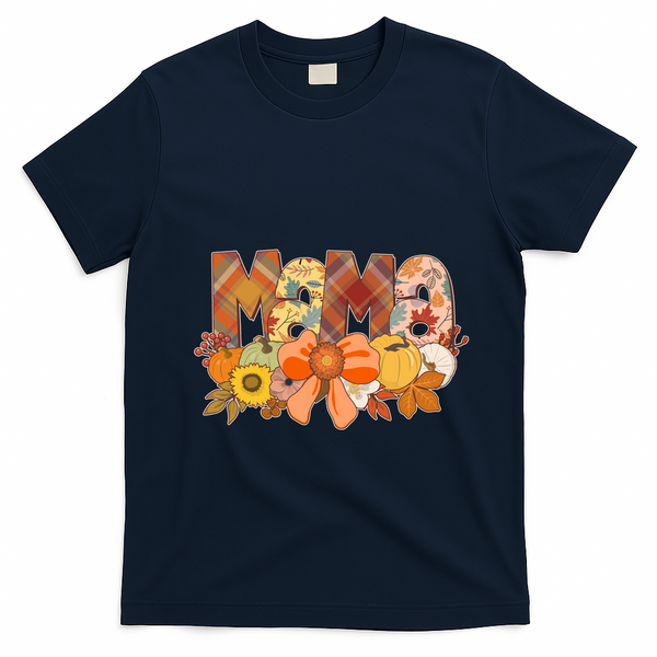 Cute Autumn Mama Fall Lover T-Shirt - Navy Blue