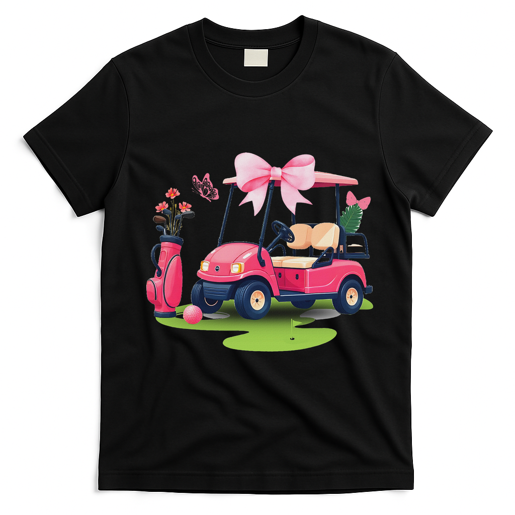 Coquette Bow Golf Tournament Bows Preppy Women T-Shirt - Black