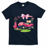 Coquette Bow Golf Tournament Bows Preppy Women T-Shirt - Navy Blue