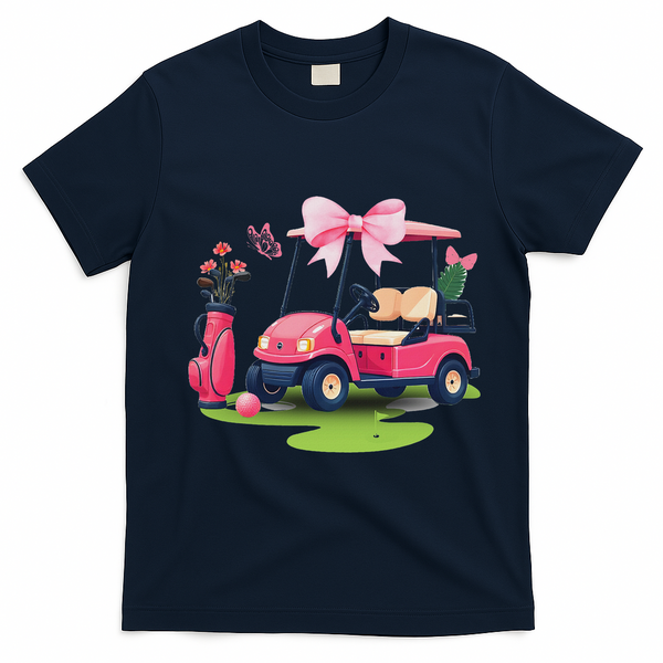 Coquette Bow Golf Tournament Bows Preppy Women T-Shirt - Navy Blue