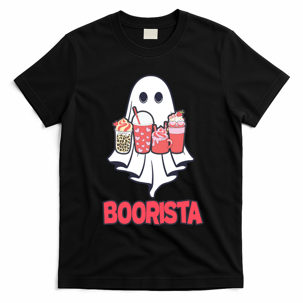 Coffee Boorista Ghost Halloween Barista T-Shirt - Black