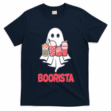 Coffee Boorista Ghost Halloween Barista T-Shirt - Navy Blue