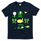 Coquette Bow Masters Golf Tournament Golfing T-Shirt - Navy Blue