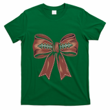 Coquette Bow Pumpkin American Football Autumn Thanksgiving T-Shirt - Irish Green