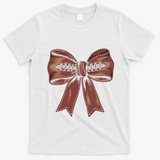 Coquette Bow Pumpkin American Football Autumn Thanksgiving T-Shirt - White