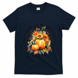 Christian Bible Verse I Praise Him In Every Fall Season T-Shirt - Navy Blue