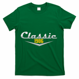 Classic Car Emblem 1986 40th Birthday T-Shirt - Green