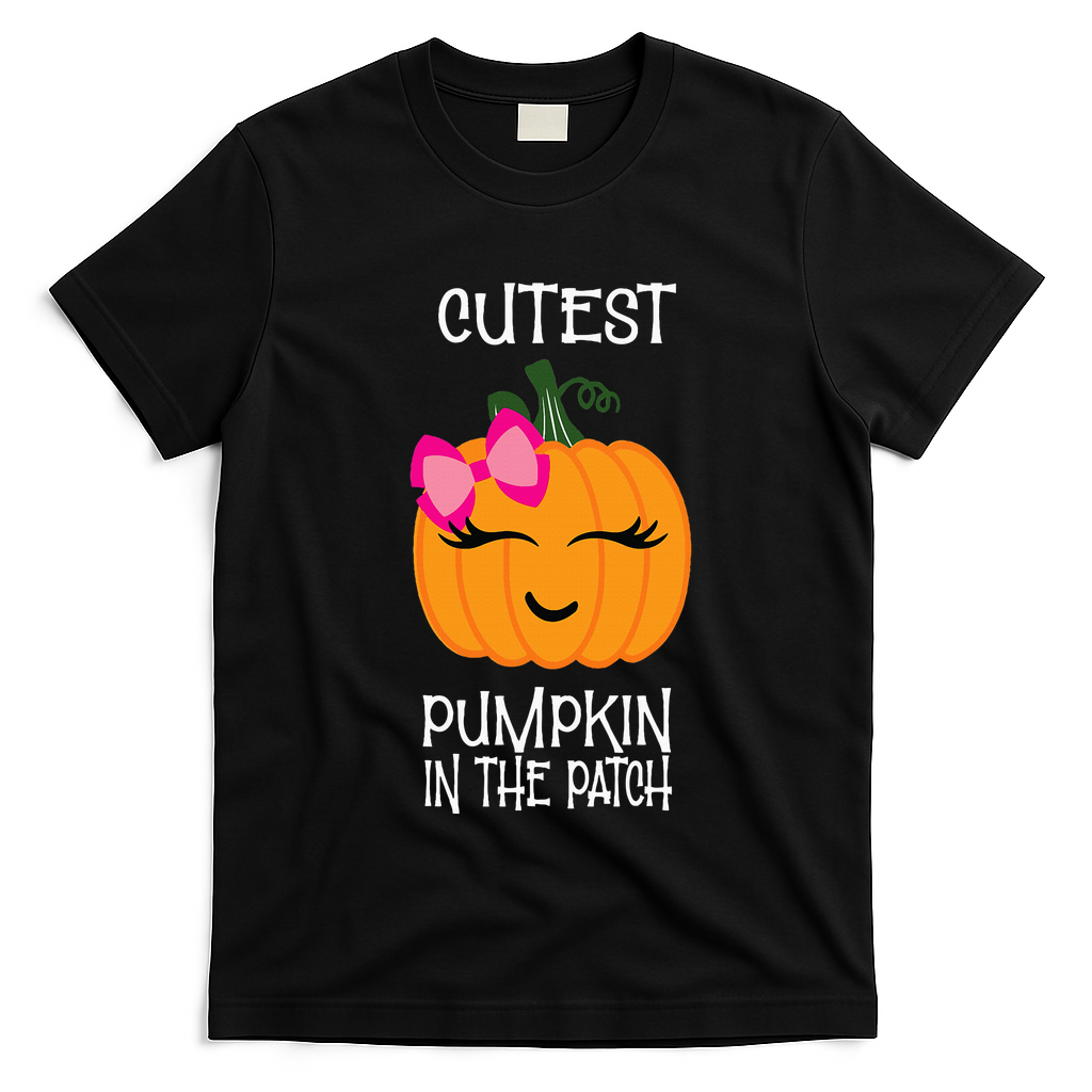 Cutest Coolest Pumpkin In The Patch Halloween T-Shirt - Black