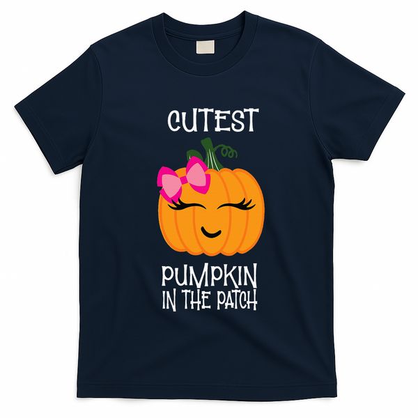 Cutest Coolest Pumpkin In The Patch Halloween T-Shirt - Navy Blue