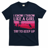 Cool Disc Golf Design For Women Disc Golf Player T-Shirt - Navy Blue