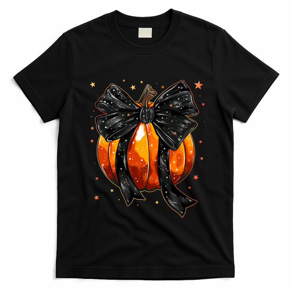 Cute Fall Autumn Halloween Pumpkin T-Shirt - Black