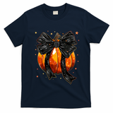 Cute Fall Autumn Halloween Pumpkin T-Shirt - Navy Blue