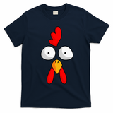 Chicken Face Rooster Halloween Costume Farm Poultry T-Shirt - Navy Blue