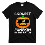 Cute Halloween Kids Coolest Pumpkin In The Patch Glasses Teens Gift T-Shirt - Black