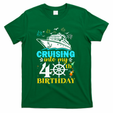 Cruising Into My 40th Birthday 40 Year Old Cruise Birthday T-Shirt - Green