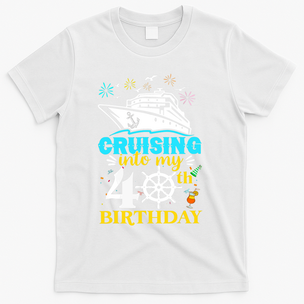 Cruising Into My 40th Birthday 40 Year Old Cruise Birthday T-Shirt - White