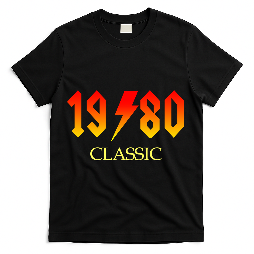 1980 Classic Rock 40th Birthday T-Shirt - Black