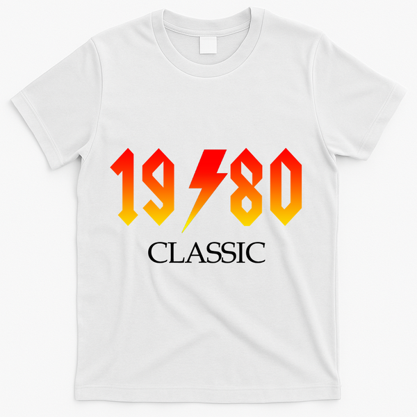 1980 Classic Rock 40th Birthday T-Shirt - White