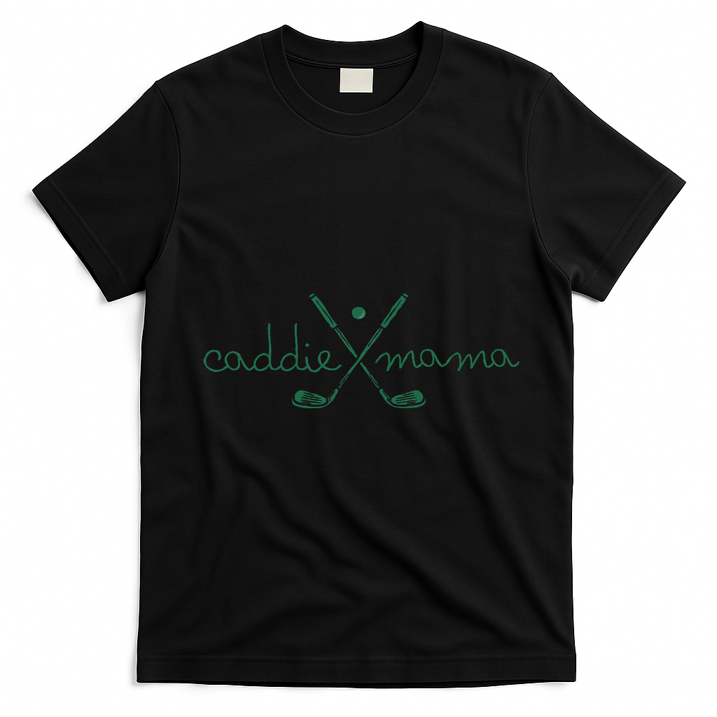 Caddie Mama Cute Golfing Golfer Mom Golf 1st Birthday Mommy T-Shirt - Black