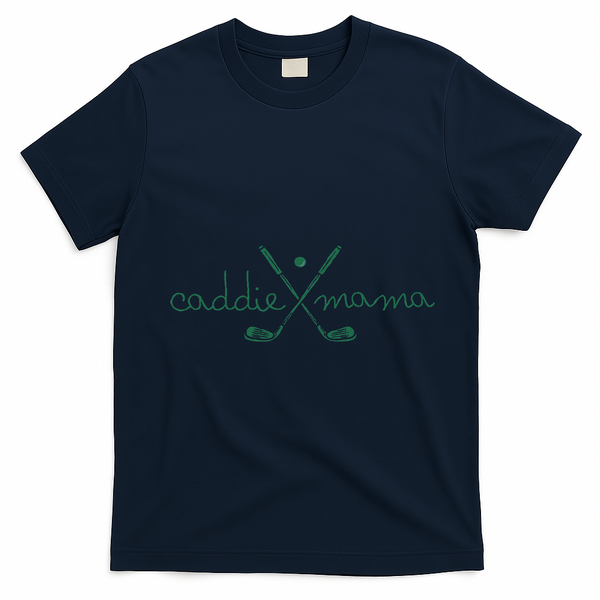 Caddie Mama Cute Golfing Golfer Mom Golf 1st Birthday Mommy T-Shirt - Navy Blue