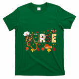 Cute Nurse Fall Thanksgiving Autumn T-Shirt - Irish Green