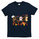 Cute Nurse Fall Thanksgiving Autumn T-Shirt - Navy Blue