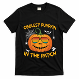 Coolest Pumpkin In The Patch Funny Pumpkin Sunglasses Gift T-Shirt - Black