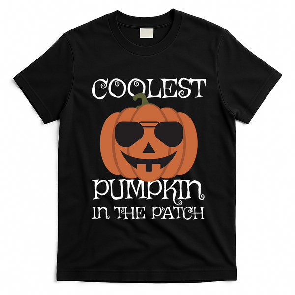 Coolest Pumpkin In The Patch Halloween Cute Gift T-Shirt - Black