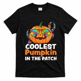 Coolest Pumpkin In The Patch Autism Halloween Gift T-Shirt - Black
