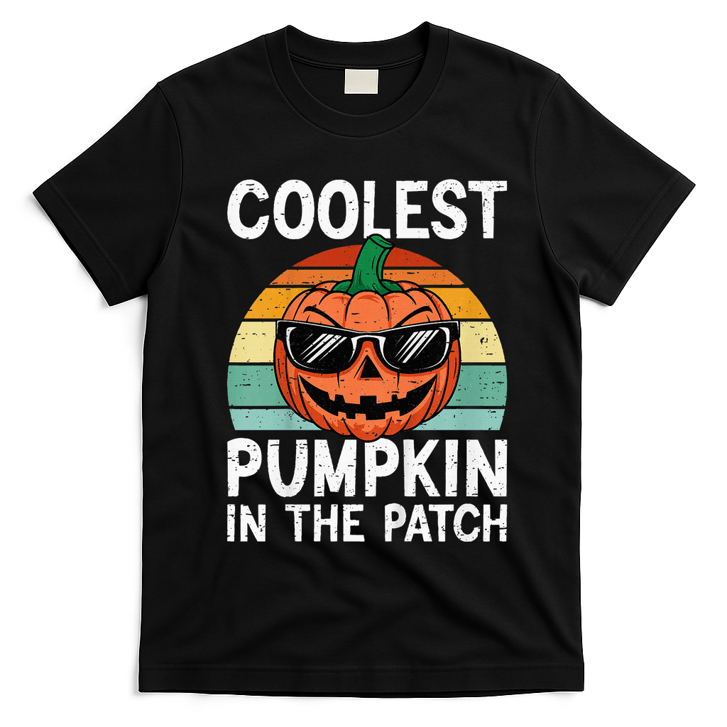 Coolest Pumpkin In The Patch Halloween T-Shirt - Black