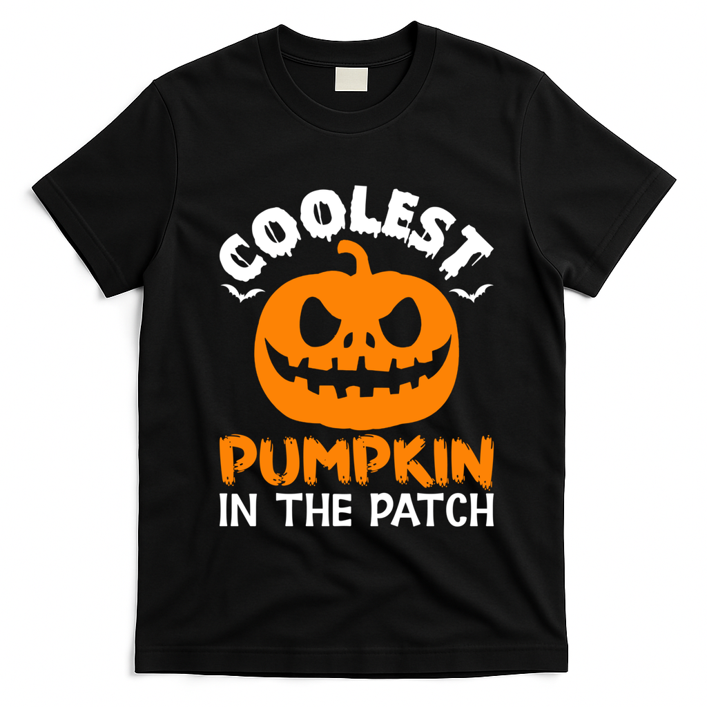 Coolest Pumpkin In The Patch For Halloween Fans Gift T-Shirt - Black