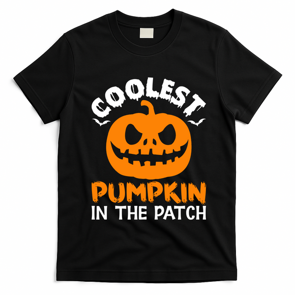 Coolest Pumpkin In The Patch For Halloween Fans Gift T-Shirt - Black