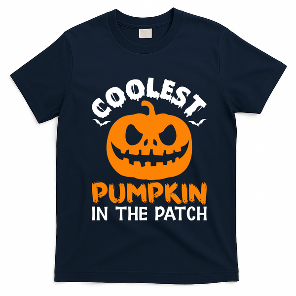 Coolest Pumpkin In The Patch For Halloween Fans Gift T-Shirt - Navy Blue