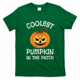 Coolest Pumpkin In The Patch Halloween Fall Design Funny Gift T-Shirt - Irish Green