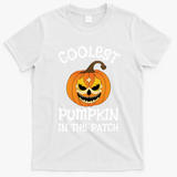 Coolest Pumpkin In The Patch Halloween Fall Design Funny Gift T-Shirt - White