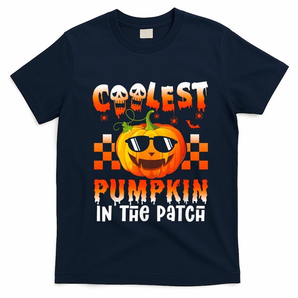 Coolest Pumpkin In The Patch Halloween Gift T-Shirt - Navy Blue