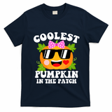 Coolest Pumpkin In The Patch Gift Funny Halloween Costume Gift T-Shirt - Navy Blue