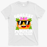 Coolest Pumpkin In The Patch Gift Funny Halloween Costume Gift T-Shirt - White
