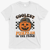 Coolest Pumpkin In The Patch Halloween Funny Gift T-Shirt - White