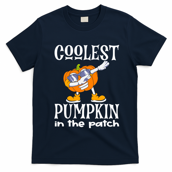 Coolest Pumpkin In The Patch Vintage Pumpkin Halloween Meaningful Gift T-Shirt - Navy Blue