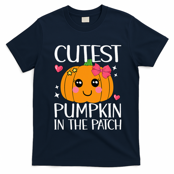 Coolest Pumpkin In The Patch Halloween Thanksgiving T-Shirt - Navy Blue