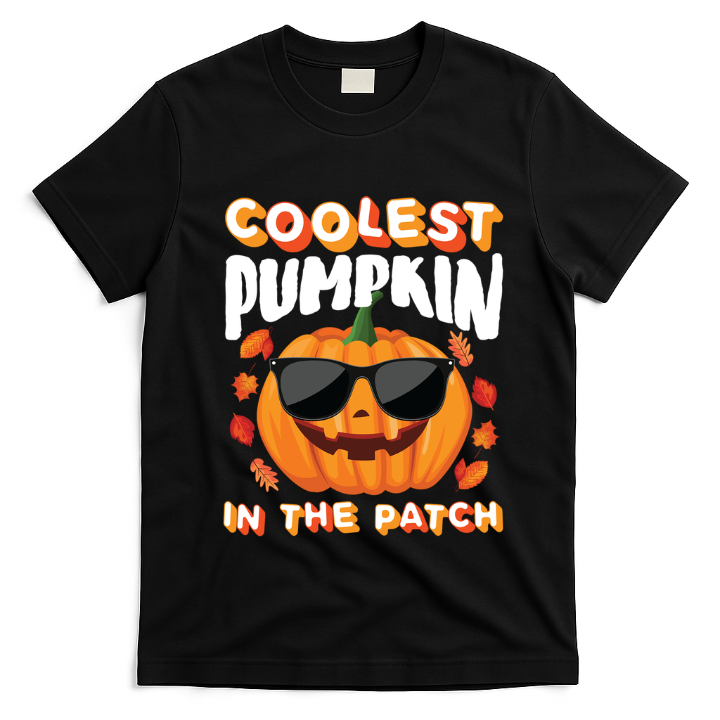 Coolest Pumpkin In The Patch Vintage Halloween Party Cute Gift T-Shirt - Black