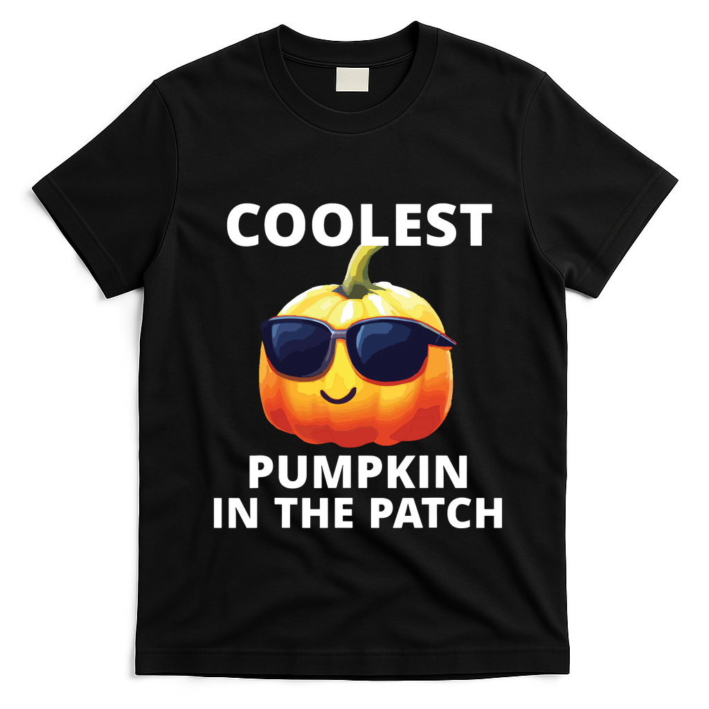 Coolest Pumpkin In The Patch Halloween Kids T-Shirt - Black