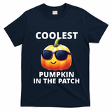 Coolest Pumpkin In The Patch Halloween Kids T-Shirt - Navy Blue