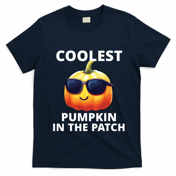 Coolest Pumpkin In The Patch Halloween Kids T-Shirt - Navy Blue