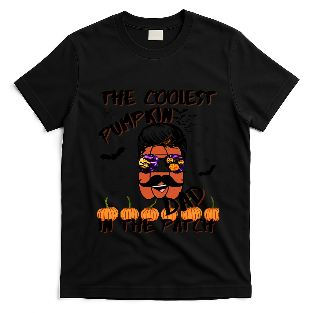 Coolest Pumpkin In The Patch Funny Halloween Dad Gift Cool Gift T-Shirt - Black