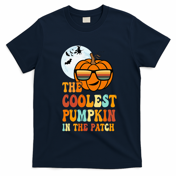 Coolest Pumpkin In The Patch Adorable Halloween T-Shirt - Navy Blue